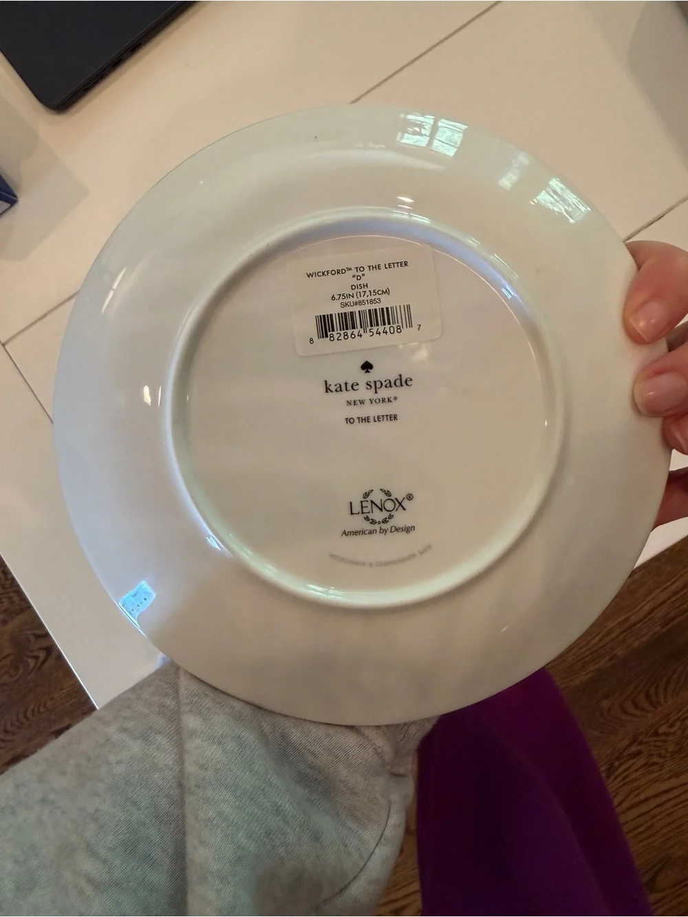 kate spade Lenox Wickford To the Letter D Polka Dot Dish